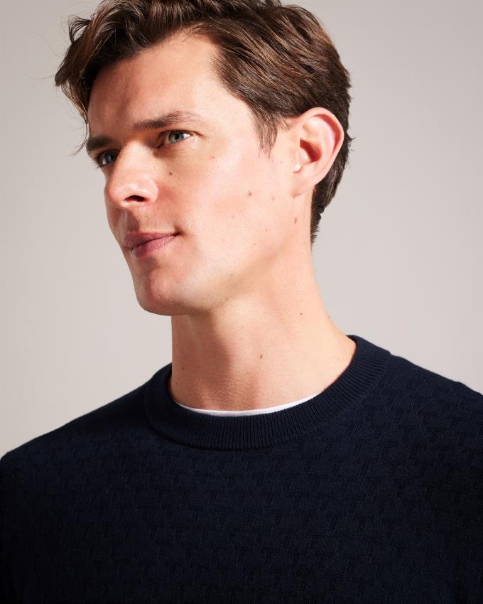 Pull Ted Baker Long Sleeve T Knit Bleu Marine Homme | DLS-56488918